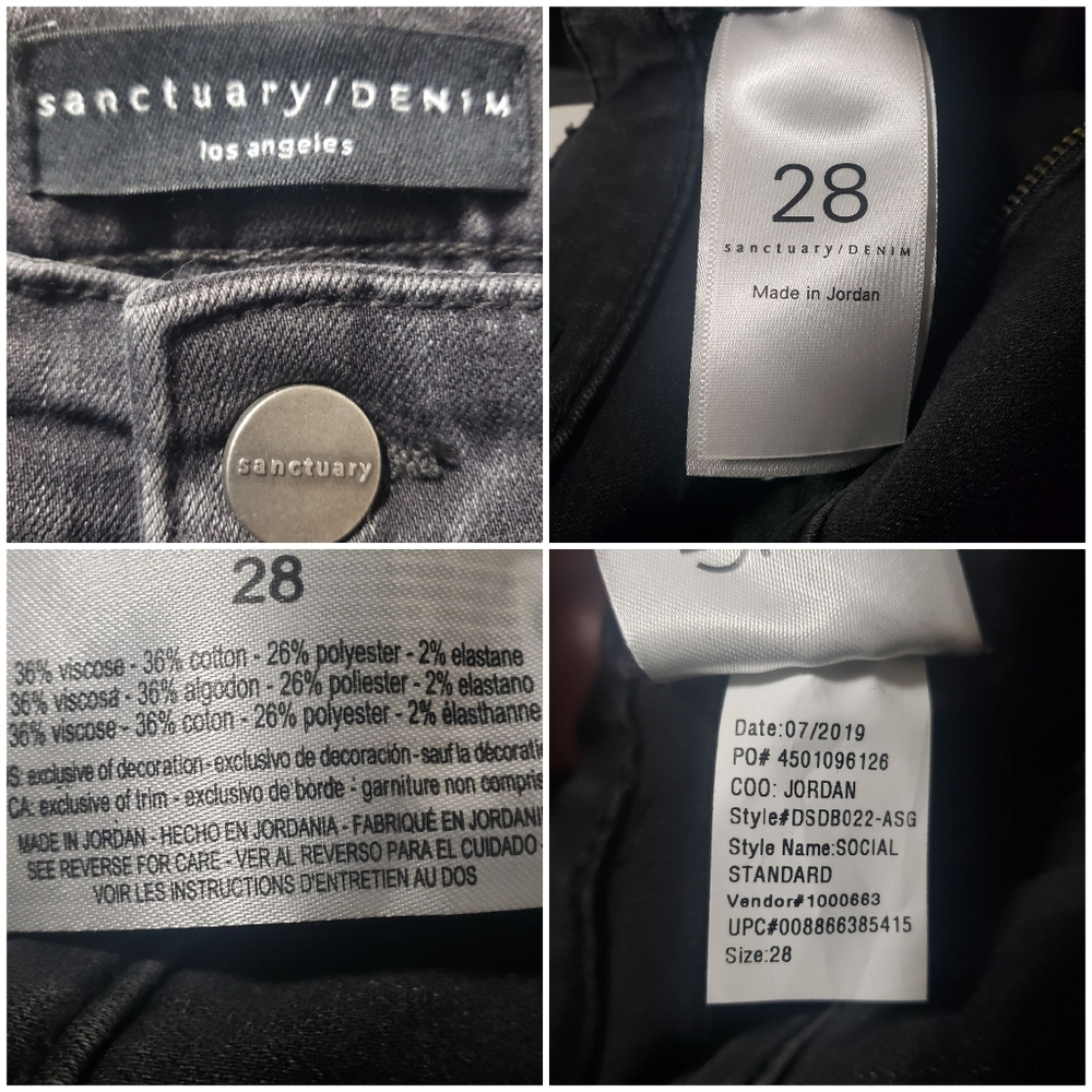 Sanctuary Denim NWT Sz 28 Social Ankle Skinny Jean - Picture 2 of 15